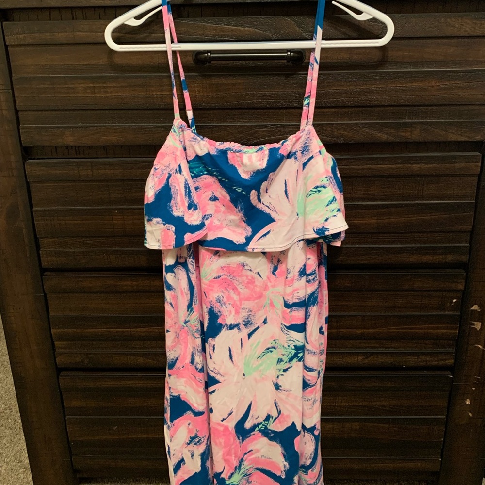 Lilly Pulitzer Annastasha Dress in Tidal Wave Pans Garden
